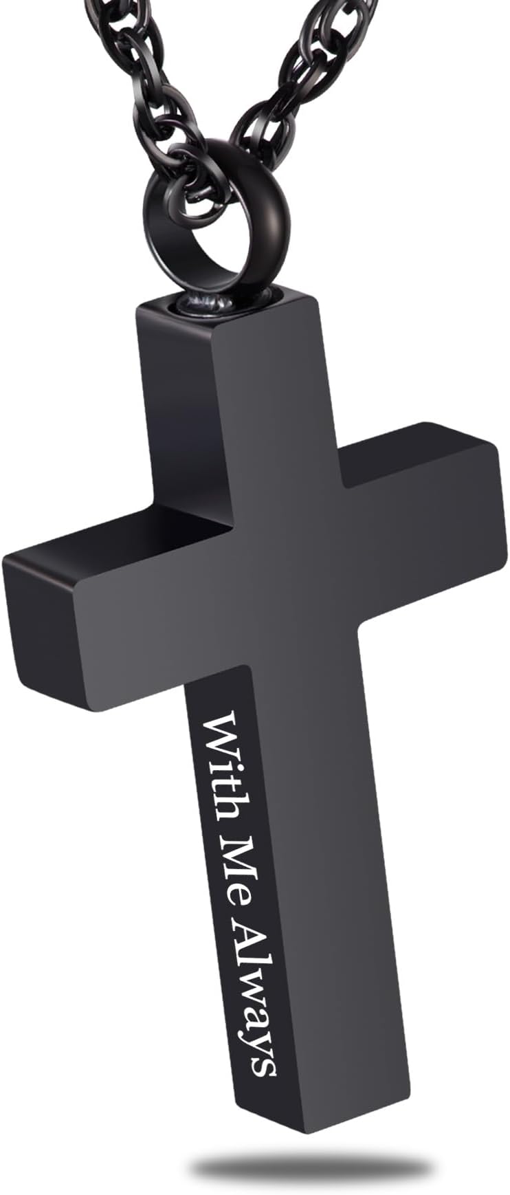 Cremation Cross Necklace for Ashes Cross Urns Locket Pendant Ashes Holder Stainless Steel Memorial Jewelry-With Me Always