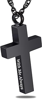 Cremation Cross Necklace for Ashes Cross Urns Locket Pendant Ashes Holder Stainless Steel Memorial