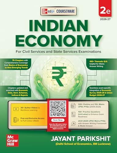 Image of Indian Economy Courseware, 2e by Jayant Parikshit for UPSC 2026 | 35+ Videos | Prelim & Main PYQs (2009-2025) | 100+ Practice Questions | E-book access | Economic Survey 2025-26 & Union Budget 2026-27