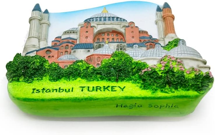 Miniatura 3 de Tiny Hagia Sophia Área histórica de Estambul, Turquía Türkiye Asia occidental Atracciones turísticas Resina Refrigerador Imán Viajero Recuerdo