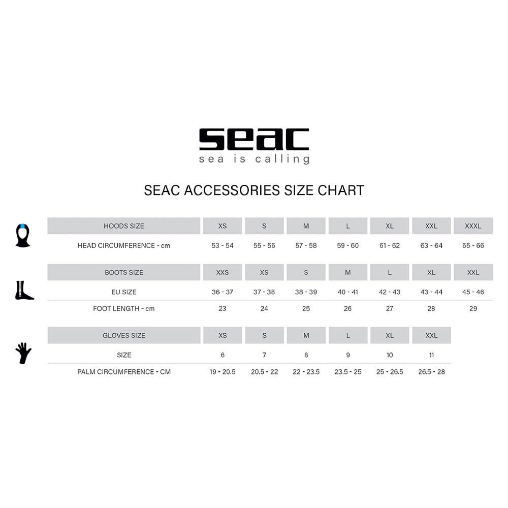 Seac Tropic, Calzari da Subacquea in Neoprene 2 mm con Suola Rigida e Protezioni su Tallone