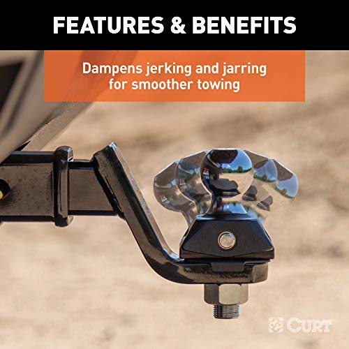 CURT 45143 RockerBall Cushion Hitch Ball Mount, 7,500 lbs 2-Inch Diameter, 2-in Shank, 3\" Drop, Anti-Rattle Pin - Thumbnail 5