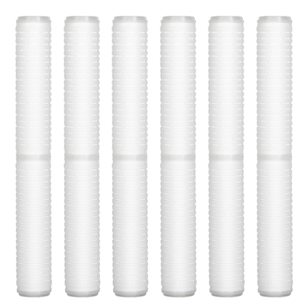 Lot de 6 cartouches filtrantes plissées à sédiments en PP à haut débit 20x2,5po, filtration microporeuse pour la préfiltration résidentielle, commerciale et industrielle