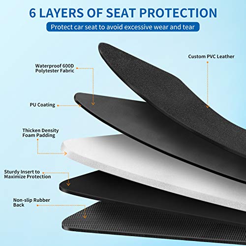 Car Seat Protector, 2 Pack Large Car Seat Protectors For Child Baby Car Seat With Organizer Pockets, Thick Padding Waterproof Car Seat Protector, Auto Vehicle Leather Seats Dog Mat Cover Pads, Black #TOP4
