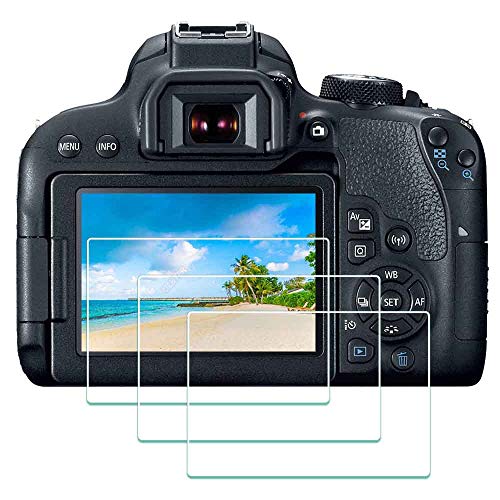 ULBTER Protector pantalla para Canon EOS 800D Reble T7i dureza 9H vidrio templado ultra transparente (3 unidades)