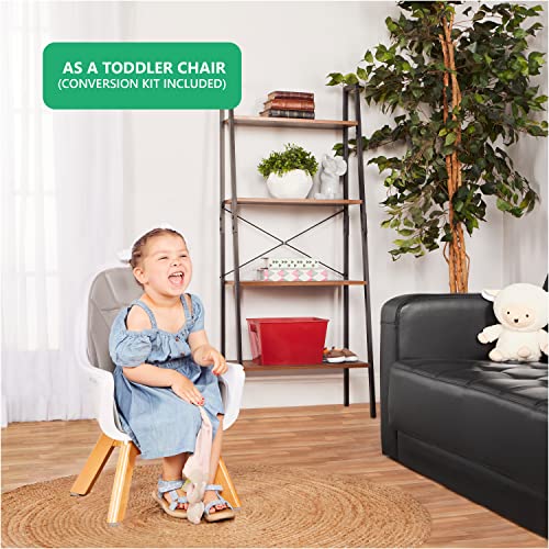 Evolur Zoodle 2 In 1 Baby High Chair In Light Grey, Easy To Clean, Adjustable And Removable Tray, Compact And Portable Convertible High Chair For Babies And Toddlers #TOP5