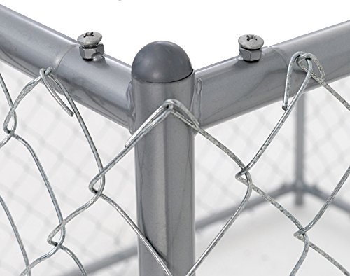 Lucky Dog 41028Ez 10' X 5' X 4' Heavy Duty Outdoor Galvanized Chain Link Dog Kennel Enclosure With Latching Door, 1.5" Raised Legs, & 2 Configurations #TOP2