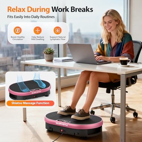 Image of Vibration Plate Exercise Machine for Body Shaker Machine & Weight Loss, Shake Plate with Resistance Bands, 120 Speed Levels, Remote Control, Full Body Workout, Compact Home Gym Equipment