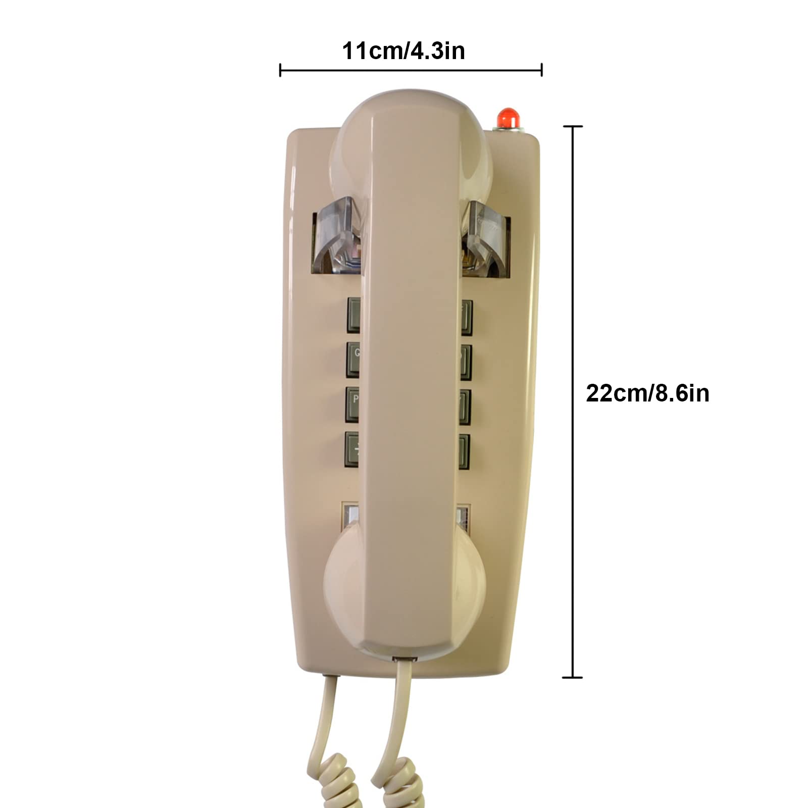Montaggio a Parete antiquariato Casa Fisso Telefono con Disco combinatore e Campanello Meccanico,Beige