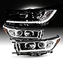 AKKON - Fits 2017 2018 2019 Toyota Highlander SE Limited [Halogen Type] Projector Black Headlights Pair Left+Right w/LED DRL