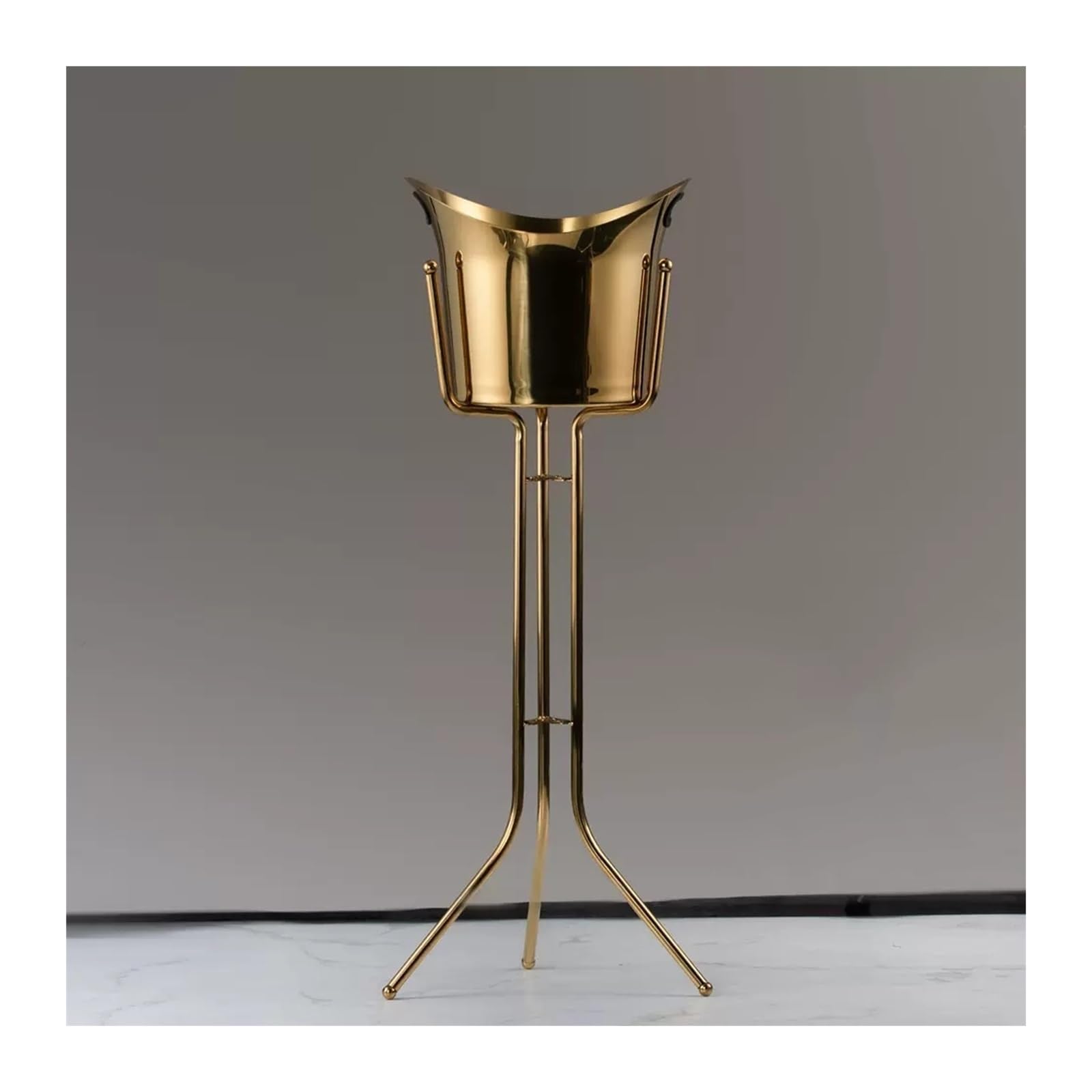 Secchiello per Champagne in Acciaio Inox con Supporto, refrigeratore per Vino da Pavimento, Secchiello per Ghiaccio per Feste, Eventi, Uso Interno ed Esterno.