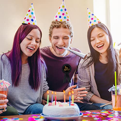 Innoru Satin Fabric King Birthday Tinplate Badge Pin, Boy Men Birthday Rosette Button Pins, Happy Birthday Dad Party Accessory Brooch Pin, Children Adults Party Decorations Black, Pack Of 1 #TOP6