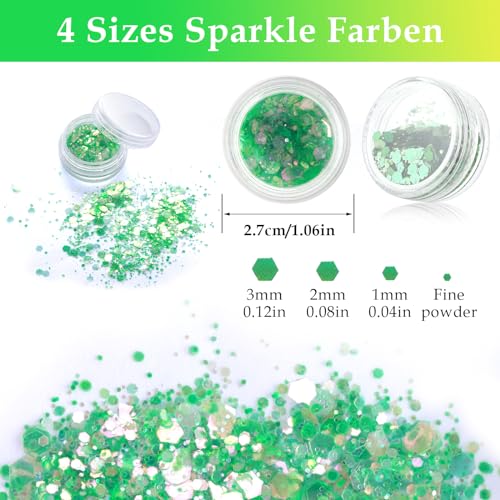 Giantree Glitter per viso corpo, 12 colori esex