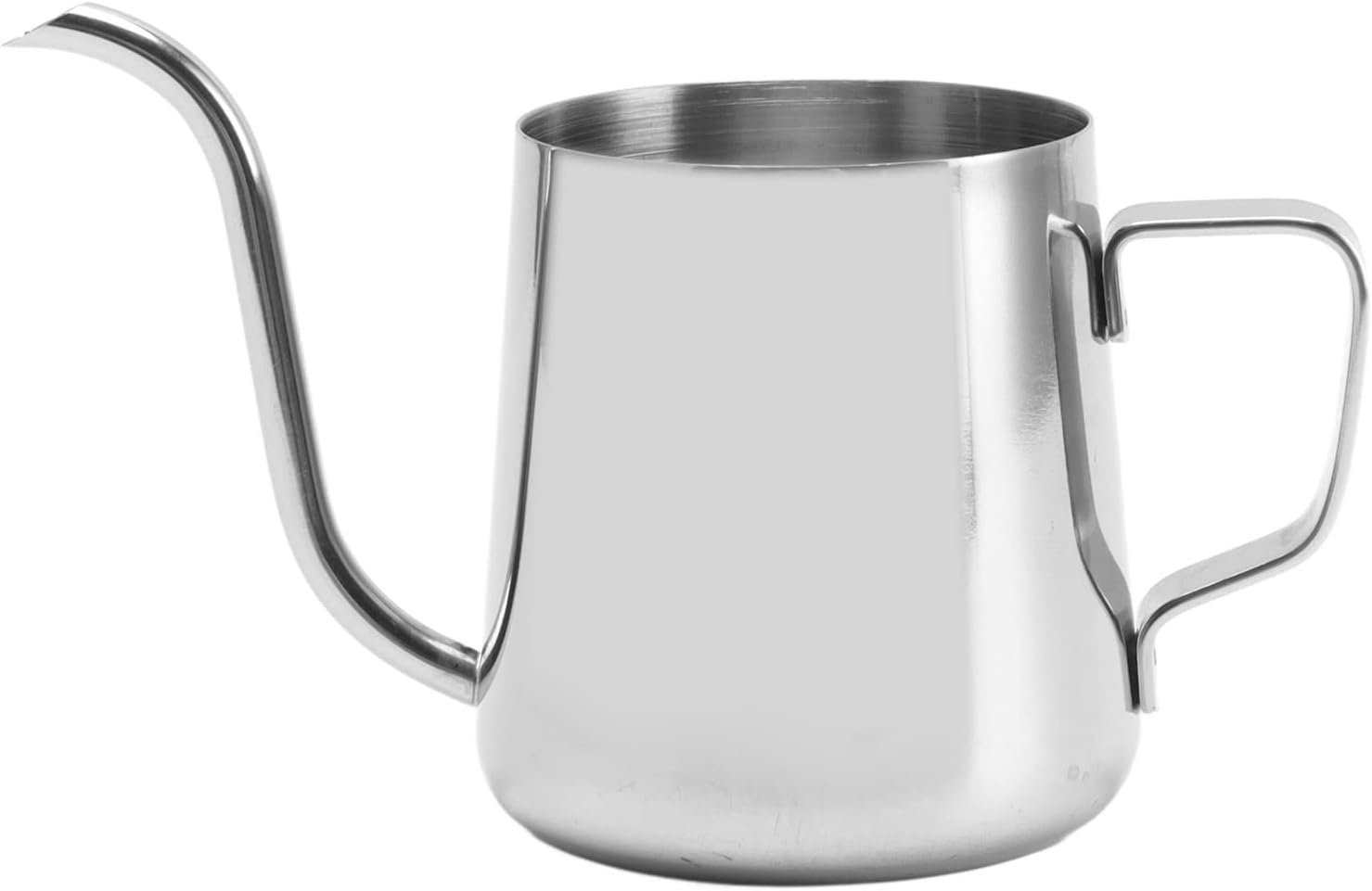 Gooseneck Pour Over Coffee Kettle, 304 Stainless Steel Hand Drip Tea Coffee Pot for Home and Outdoor Use, Uniform Coffee Extraction, Ergonomic Design, Multipurpose (250ML Silver)