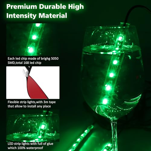 Image of 8 PCS Motorcycle LED Underglow Kit with RF Remote Multi-Color Motorcycle Lights Waterproof RGB LED Strips for Harley Honda Kawasaki Suzuki Indian