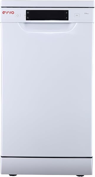EVVO Narrow dishwasher, width 45 cm, capacity for 10 cutlery, quick program 30 minutes, medium load program, adjustable top tray, 8 programs, model D3 Slim, white finish - 1