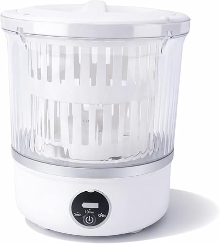 Lavadora portátil con batería de 6000 mAh con limpieza eficiente, cuidado suave de la tela, mini Lavadora Portatil para viajes, campamento y uso