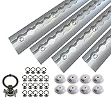 Conjunto: 4 rieles de 1 metro cada uno = 4 metros + 20 conectores de aluminio + 8 tapas.