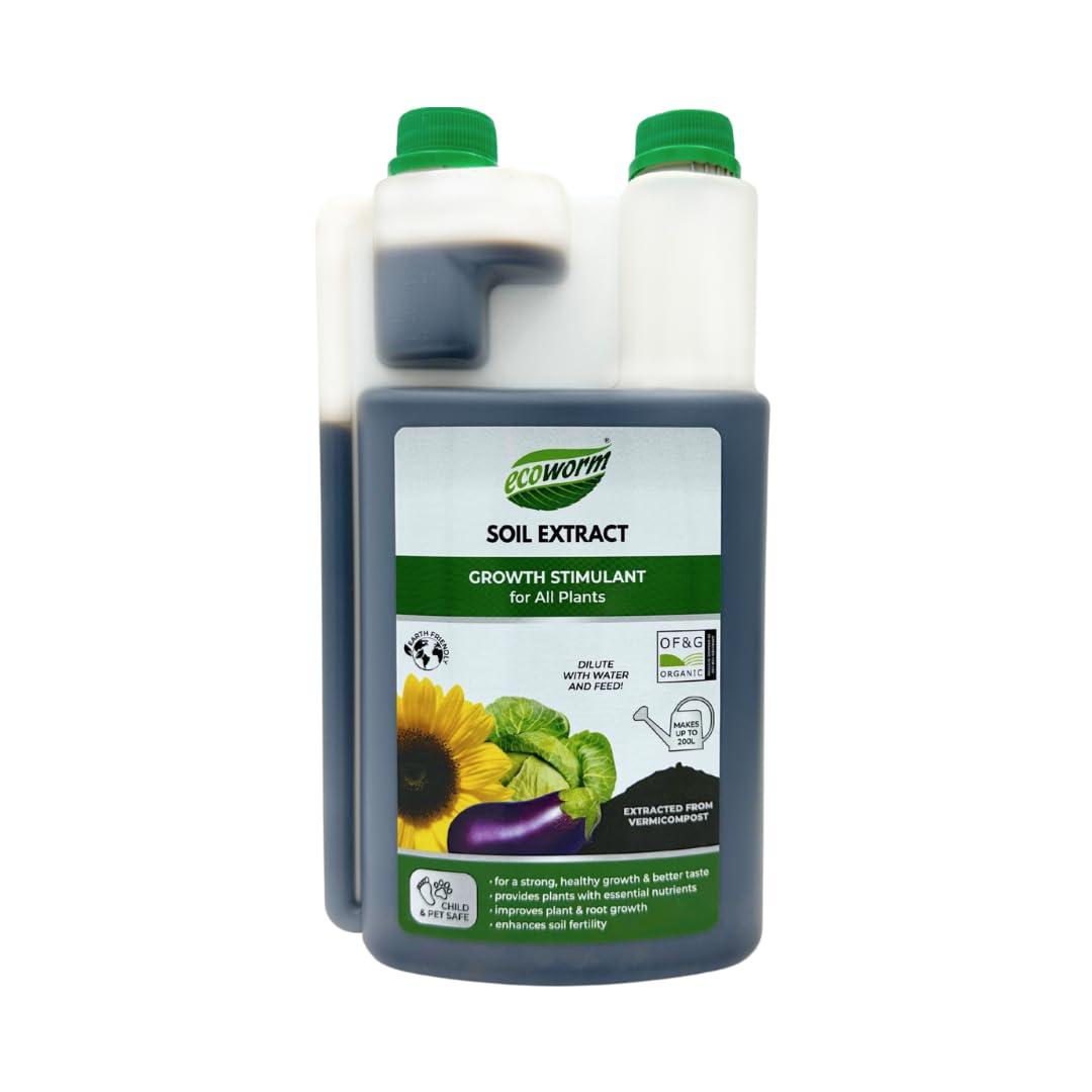 Ecoworm Soil Extract for All Plants 1L - Organic Vermicompost Extract - Multipurpose Fertiliser - Soil Regenerator - High in Potash (makes 200L)