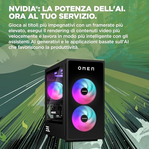 OMEN 35L GT16-0000sl Desktop, Intel Core i7-14700F, 32GB RAM DDR5 4400Hz, 1TB SSD, NVIDIA RTX 4070 Super 12GB, 600W Gold 80 Plus, 3 Mesi di PC Game Pass Incluso, Windows 11, Nero - PC Desktop - Immagine 5