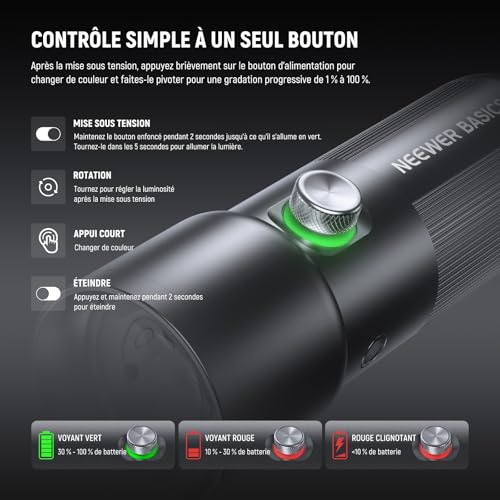 Éclairage d'ambiance LED FL10 idéal pour vos vidéos de studio et streaming