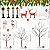 Soaoo 22 Pcs Christmas Village Decoration Ornaments Include 12 Bare Branch Trees 2 Reindeer 2 Snowmen 4 Street Lamps 2 Mini Garden Bench Christmas Village Accessories Figurine for Xmas Holiday Decor