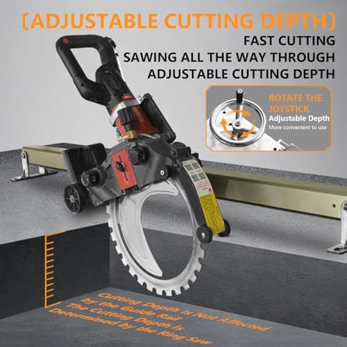 150W Circular Saw Guide with Adjustable Cutting Depth, Linear Rail Kit & Rotating Rocker, One-Button Lift for Easy Door & Window Cutting, Perfect for Home Renovation - 200cm