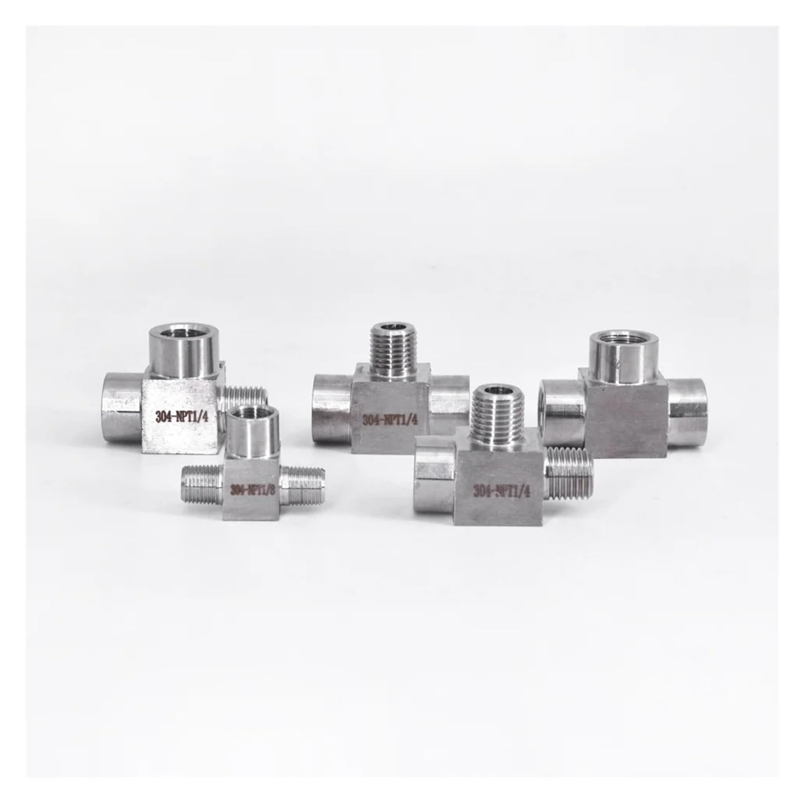 Conector T de acero inoxidable 3/8 NPT macho hembra para tuberías de fontanería y gas