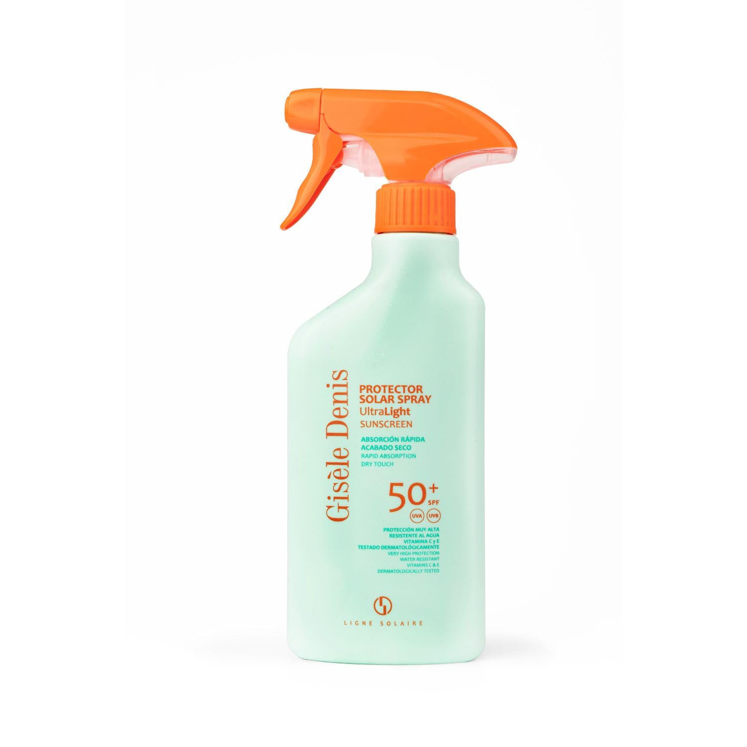 GISÈLE DENIS - Protezione solare spray ultra leggera, 300 ml, protezione FPS50+, crema solare, cura della pelle, assorbimento immediato e finitura asciutta, idrata la pelle, impermeabile