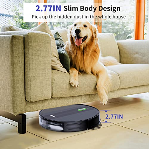 Imartine Robot Vacuum And Mop Cleaner With Boundary Strips, 2200Pa Strong Suction, Quiet, Slim, Self-Charging Robotic Vacuums, Ideal For Pet Hair, Hard Floors, Medium Pile Carpets, Works With Alexa #TOP4