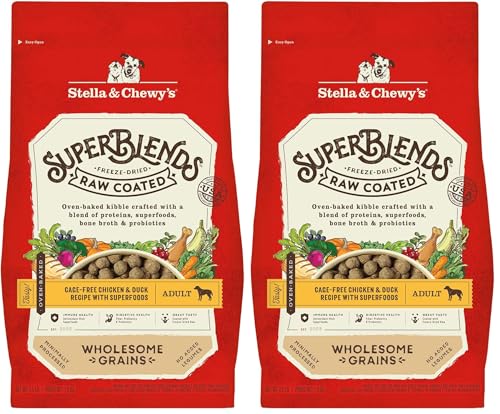 Stella & Chewy's SuperBlends Raw Coated Wholesome Grains Cage-Free Chicken & Duck Recipe (Pack of 2)
