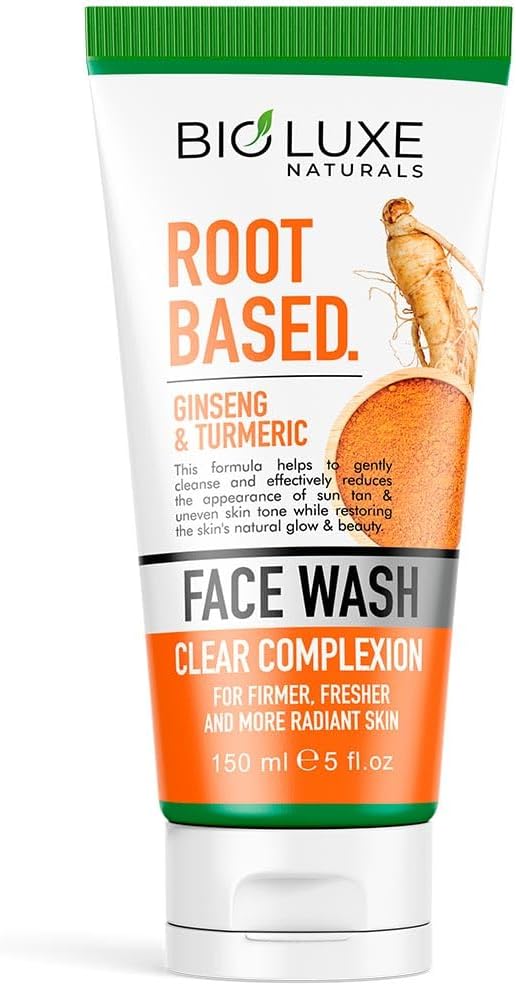 Natural Face Care Root Based Face Wash 150ml, Ginseng & Turmeric, For Firmer, Fresher and More Radiant Skin, Sulphate and Paraben Free, Hydrates and Refreshes the Skin