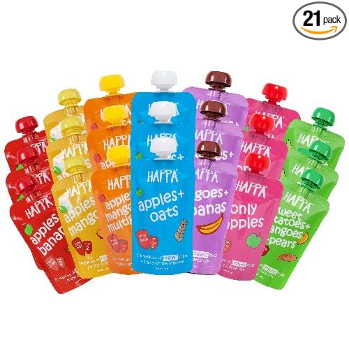 Happa Organic for Little one, Monthy Saver Pack ,Fruit Puree , 21 Pouches 100 Gram