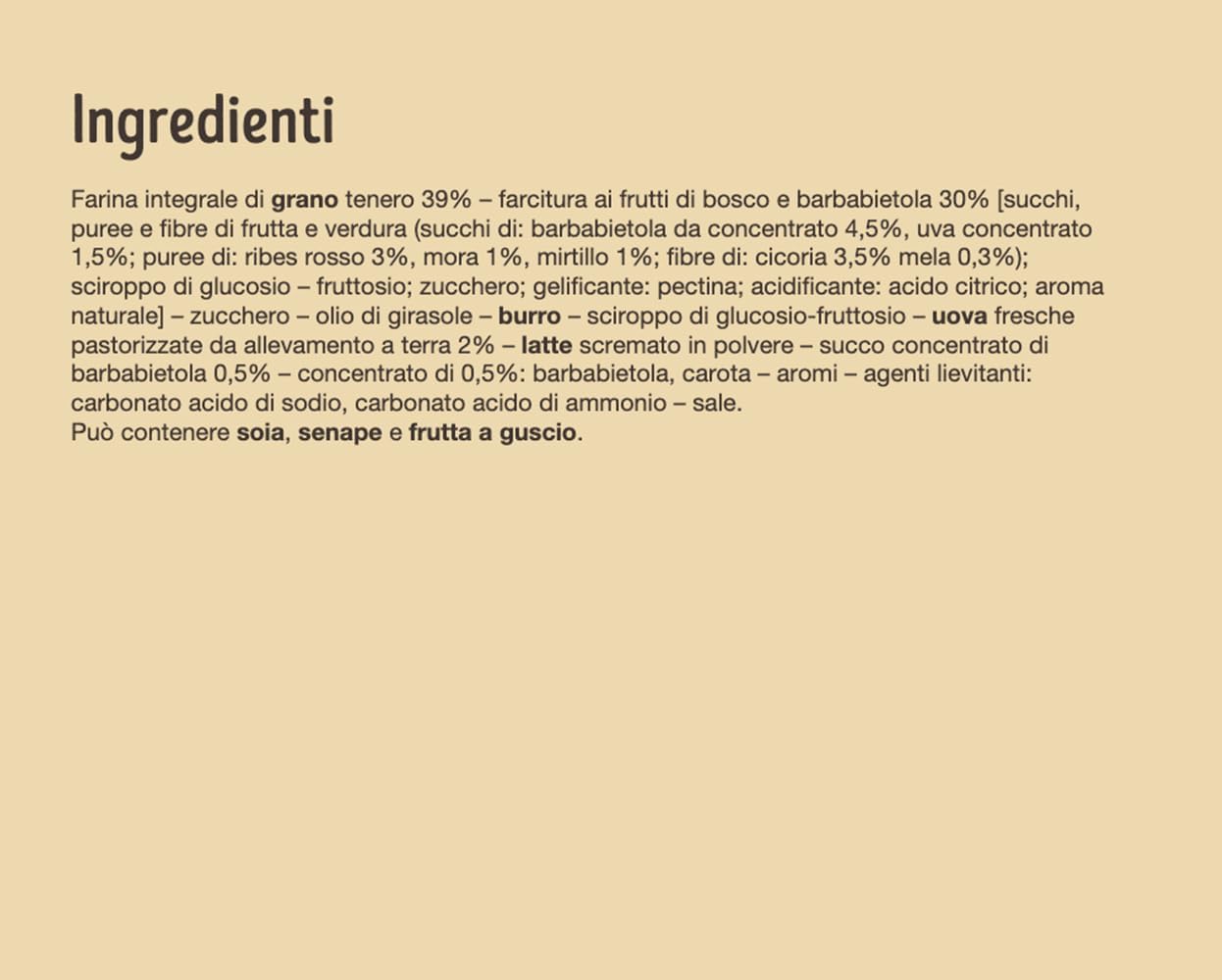 Misura Frollino Integrale Fibrextra | Con farcitura ai Frutti di bosco e Barbabietola | 100% Farina Integrale | Confezione da 260 grammi Ripieni di Frutti di Bosco e Barbabietola - Immagine 4