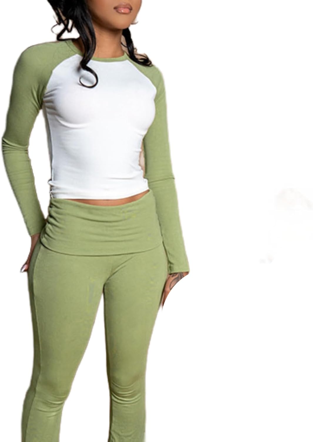 REASERAL Womens 2 Piece Sets Lounge Sets Long Sleeve Round Neck Sweatshirts Slim Fit Sweatpants Casual Sweasuits