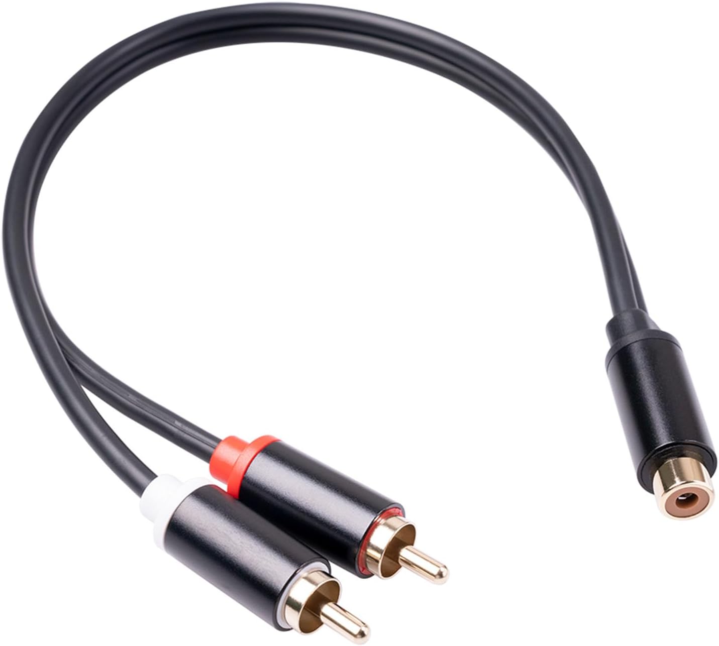 2 Male to 1 Female Stereo Y Adapter Subwoofer Cable Gold Plated 2 to 1 Y Splitter Extension Cord to Adapter Connector