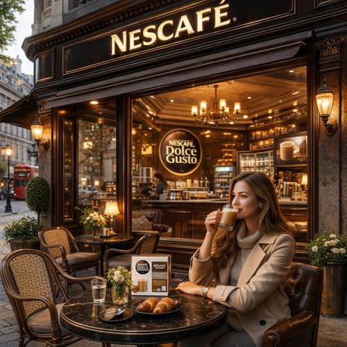 Image of Nescafe Dolce Gusto Cafe Au Lait Intenso Coffee Pods (Pack of 3),160g Box - Bold & Roasty Coffee with Creamy Milk, Premium Coffee Pods Compatible with Dolce Gusto Machines 16 Capsules Each Box, Smooth Cafe Style Beverage - (Imported-UK)