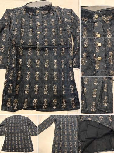 Image of Gauri Laxmi Enterprise GLE Rayon Blend Embroidered Kurta for Boys (3-4 Years) | Only Kurta | No Pyjama