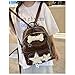 KANGDAWEI Cute PU Backpack Preppy, Y2K Star Vintage Fashion Bookbag, Aesthetic Emo 2000s Backpack for Women Men Casual Bag