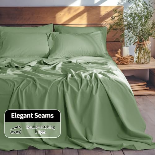 Image of LBRO2M 100% French Pure Linen Sheet Set 6Pcs, 16 inch Deep Pocket King Size