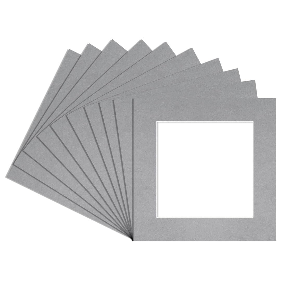 Alison Kingsgate 60X60CM Silver Picture Mount - 40X40CM Aperture - Pack 10