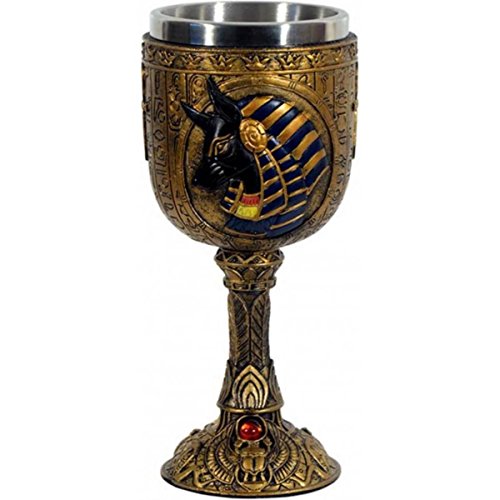 Pacific Giftware Ägyptischer Gold Kelch Anubis Becher 1 Stück Metall Zuhause Wiederverwendbar