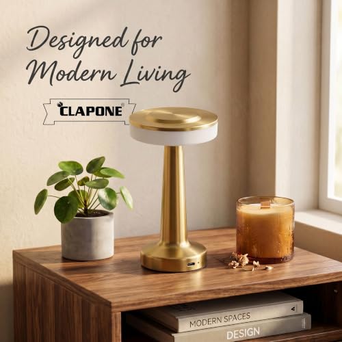 Image of Table Lamp /Table Lamp Study Room /Lamp Table /Led /Wireless Led Touch 3 Mode Metal /Bed Lamps Bedroom Side /Rechargeable Metal Touch /Warm Lighting (Slim White Lamp)