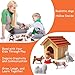 HOMNIVE Dog Figures for Kids, 12pcs Plastic Realistic Puppy Figurines, Small Dog Cake Topper, Learning Educational Toys for Christmas Birthday Gift