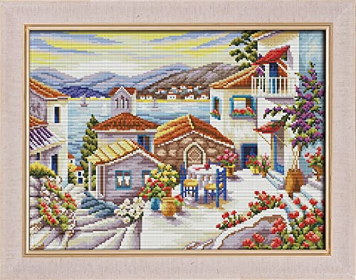 Broderie diamant 5D haut de gamme mosaïque cristal strass carré rond paysage mer