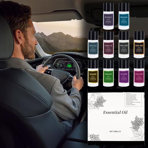 Image of Car Air Freshener Refill Cologne Aromatherapy Oil 10 PCS, Essential Oils Mixed Fragrance Set for Car Diffusers (No Diffuser Included)