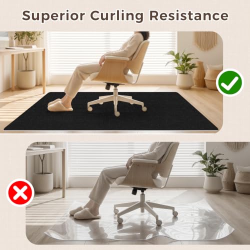 Image of Sycoodeal Office Chair Mat for Hardwood Floor,Slip Resistant Floor Mat for Rolling Chairs,Easy to Clean,Large Floor Protector Office Computer Gaming Chair,Black(36 inchx55 inch)