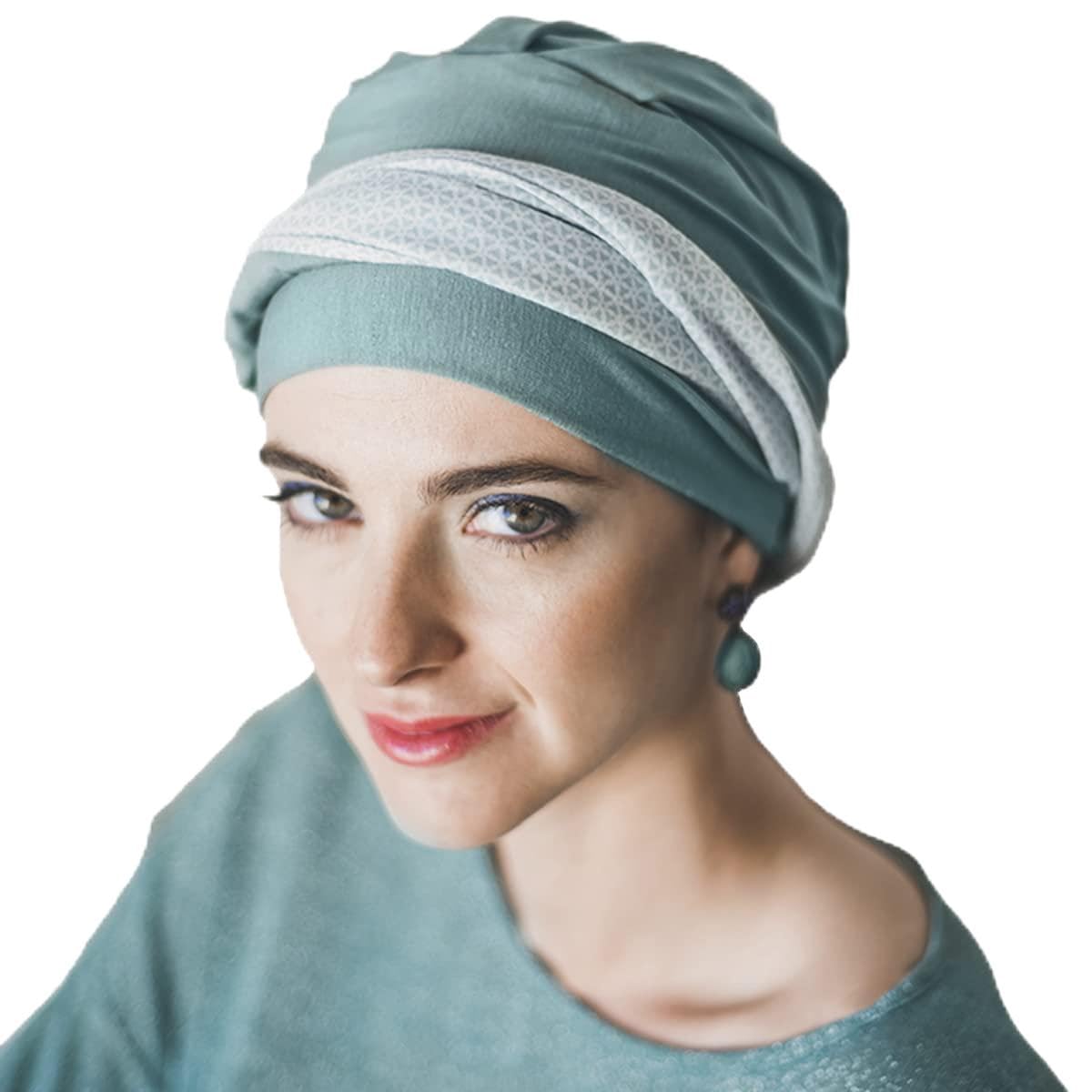 CAREBELL Elegance Luz - Turban Bamboo Oncology Cap for Chemotherapy or Alopecia
