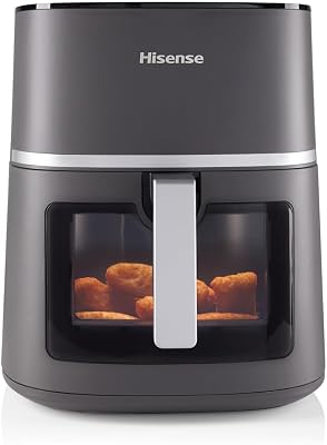 Hisense HAF1900D Friggitrice ad Aria 7 Litri, 10 Programmi Automatici, Temperatura 40–200°C, Timer 90 Minuti, 1800W, Display LED Touch, Finestra con Luce Interna, Nero