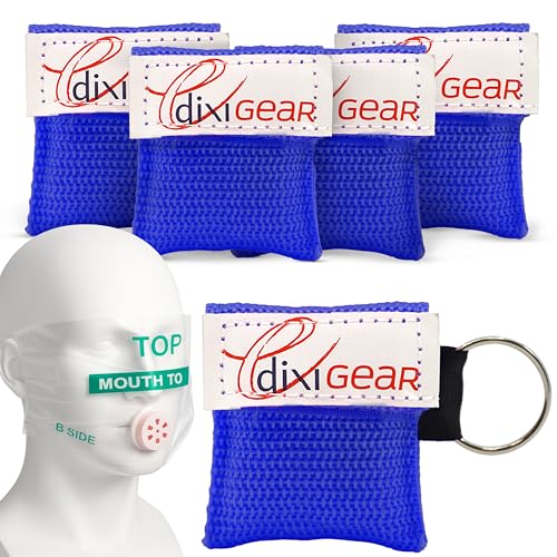 Ever Ready First Aid CPR Mask for Pocket or Key Chain, CPR Emergency Face Shield with One-Way Valve Breathing Barrier for First 
